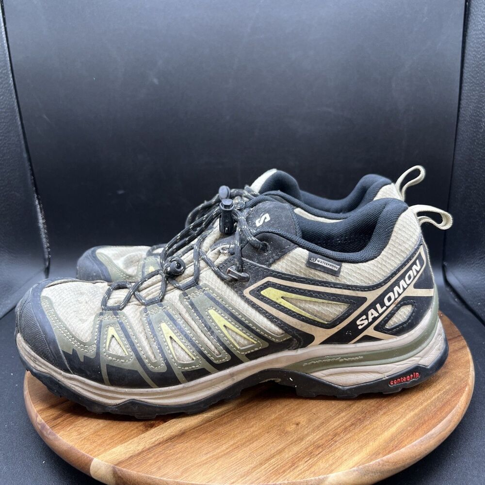 Salomon X Mission 3 Women's Size 10 Tan Green Running Shoes Sneakers Hiking